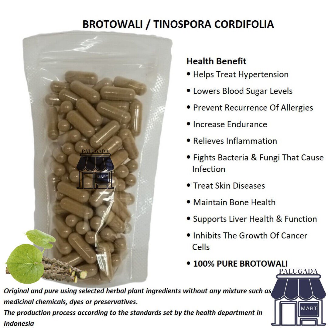 100-500 Capsules Tinospora Cordifolia 600mg Blood Bone Liver Health Anti Inflammation NO CHEMICALS